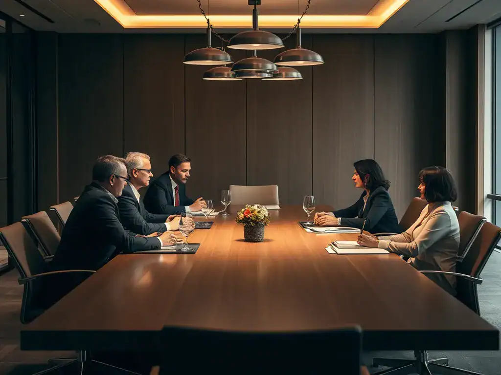 Leiders in overleg tijdens zakelijke strategiesessie